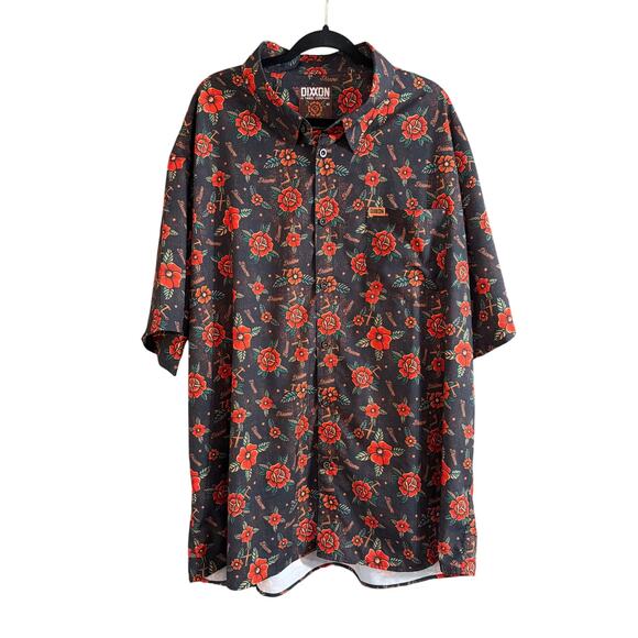 Dixxon Big Men's Stay Gold Flannel Button Up Party Shirt Black & Red Size 4X - Picture 2 of 7